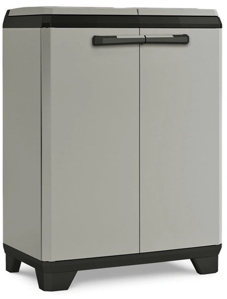 Szafka niska Keter Planet Recykling - 68x39x90cm - szaro-czarna