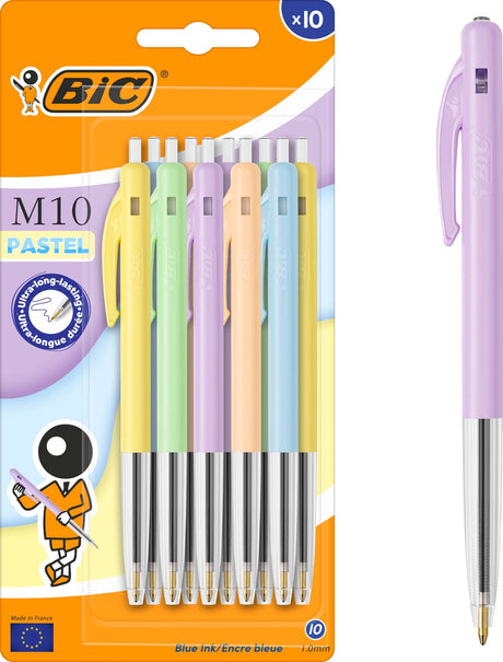 Bic - długopis - m10 pastel - 10 sztuk - niebieski tusz