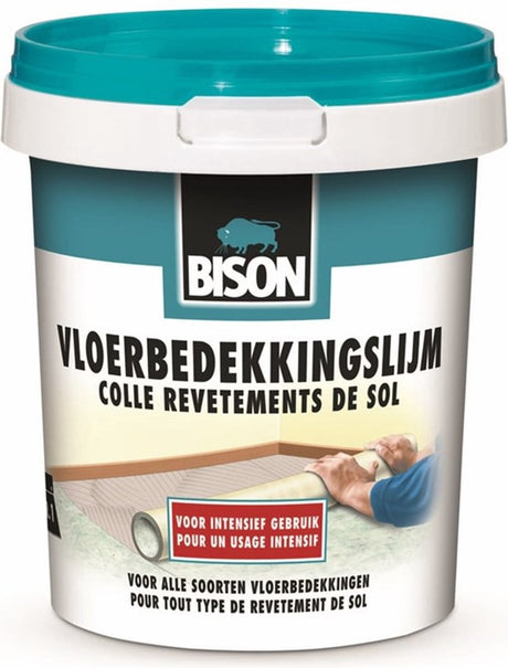 Klej do wykładzin podłogowych Bison wiadro 4 kg, gotowy klej, klejenie trwałe, wykładziny podłogowe, płytki dywanowe, nadaje się do ogrzewania podłogowego, łatwy w użyciu