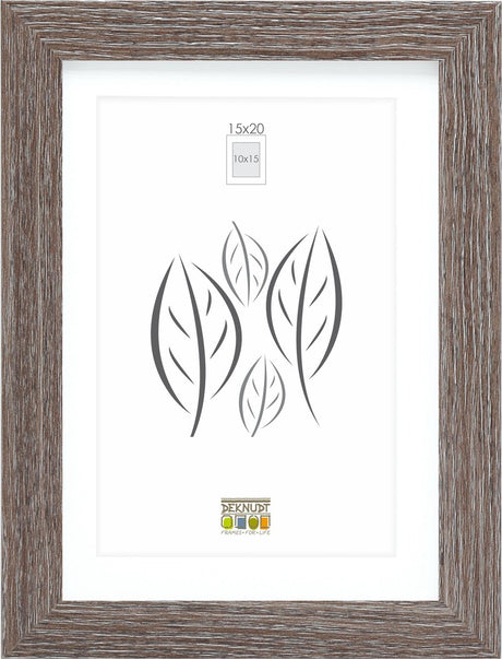 Ramka na zdjęcia Deknudt - szara z passe-partout - 10x15 15x20 cm
