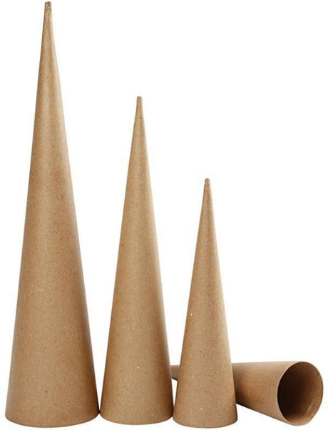 Zestaw wysokich rożków papierowych firmy Creativ 3 sztuki 3 sztuki, wys. 30-40-50 cm