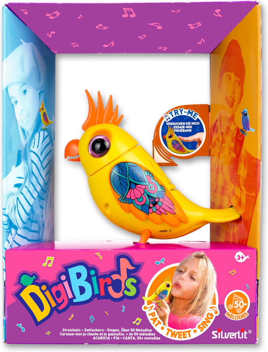 Pojedyncza kakadu srebrzysta digibirds - interaktywny ptak