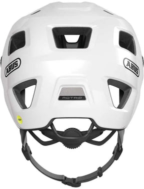 Kask rowerowy Abus motrip mips błyszczący biały l - 57-61 cm - biały - odpowiedni do użytku na rowerach górskich - 380 g