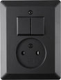 Q-link combinatie inbouw - serie - met dubbele schakelaar - zwart