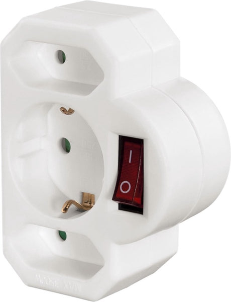 Adapter gniazdka Hama 3-drożny z przełącznikiem