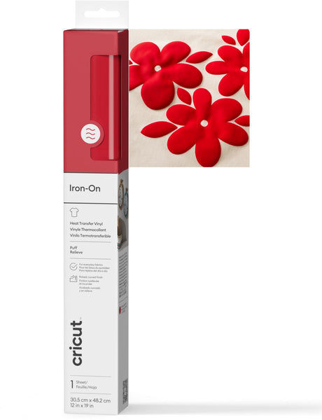 Puff Cricut™ do naprasowania czerwony – 30,5 x 48,3 cm