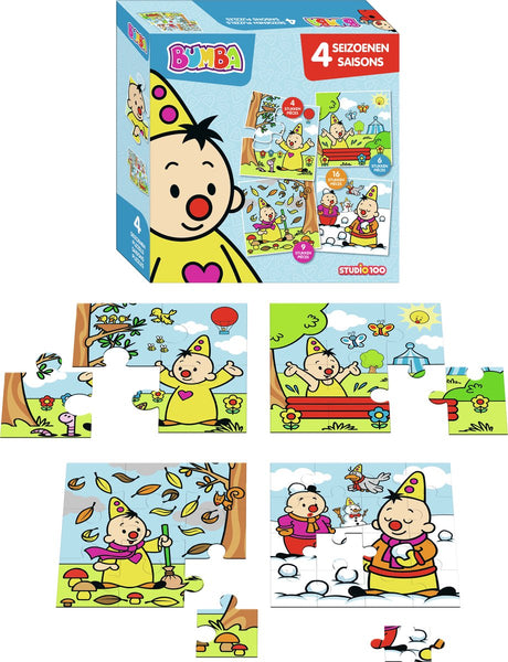 Bumba - puzzle - 4 pory roku - 4+6+9+12 elementów - wiosna - lato - jesień - zima - fsc mix