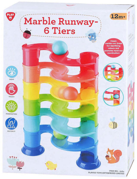 Marmurowy tor Playgo z 2 dużymi kulkami - 11 sztuk.