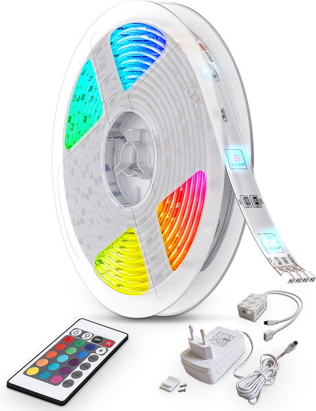 B.K.licht - Taśma LED 10 metrów - listwa świetlna - oświetlenie LED RGB - z pilotem - możliwość ściemniania - światło kolorowe - akcesoria do gier