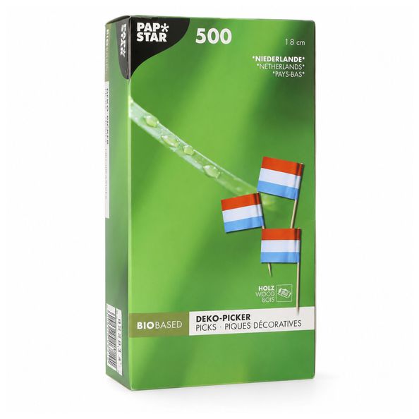 Papstar prikker vlag nederland 8 cm (500 stuks)