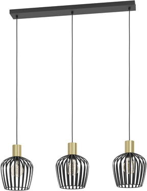 Eglo empoli hanglamp - e27 - 90 cm - zwart goud