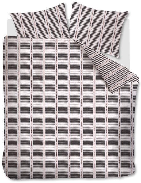 Vtwonen stip and stripe dekbedovertrek - tweepersoons - 200x200 220 cm - blush