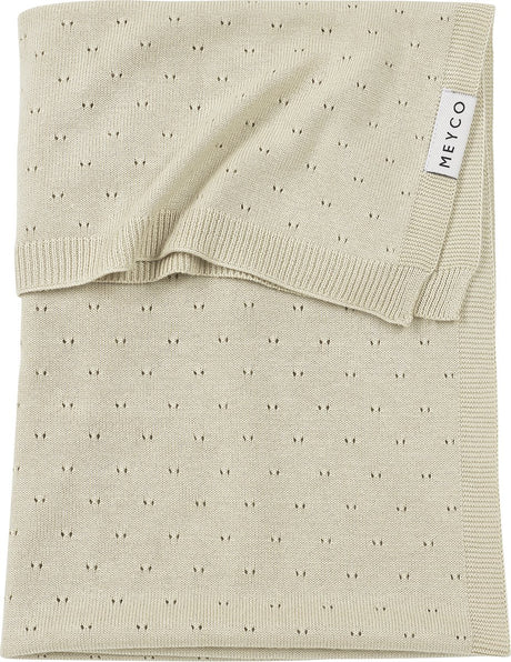 Kocyk dziecięcy ażurowy Meyco - bambus - miękki piasek - 100x150cm - 0,3 tog