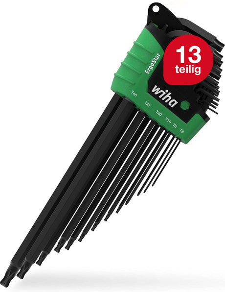 Zestaw kluczy trzpieniowych Wiha w uchwycie ergostar z końcówką kulistą Torx® 14-częściowy, chemicznie czerniony, w blistrze - 43847