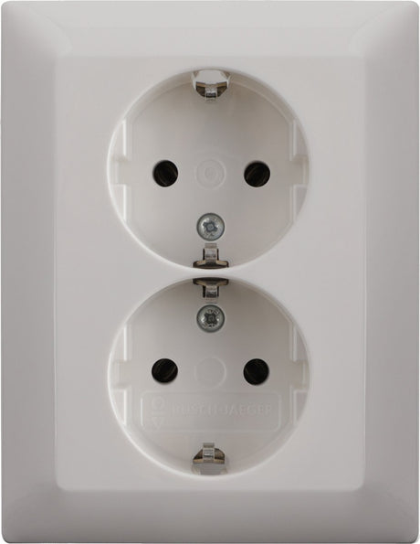 Busch jaeger busch-jaeger balance contactdoos inbouw - 2-voudig - randaarde - polarwit