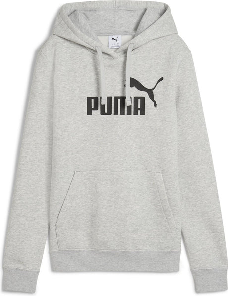 Puma ess nr. 1 logo bluza z kapturem fl damski sweter sportowy - jasnoszary melanż