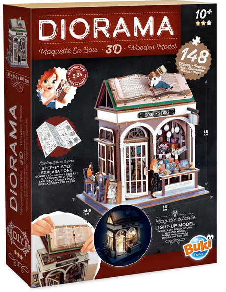 Buki france buki - zestaw modeli do składania - diorama - drewno - biblioteka tematyczna