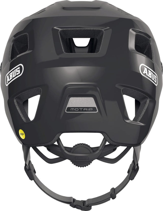 Kask rowerowy Abus motrip mips błyszczący czarny m - 54-58 cm - czarny - odpowiedni do użytku na rowerach górskich - 370 g