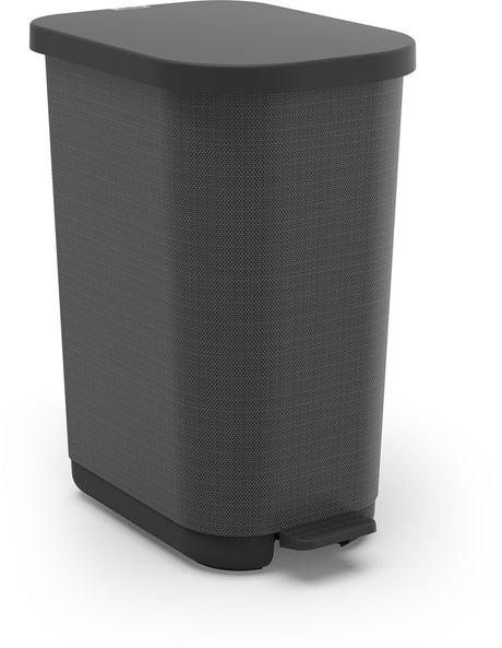 Kosz pedałowy Rotho Orbe - kosz na śmieci 35l - wolny od bpa - carbon graphix