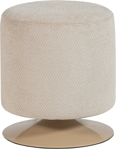 Otomana Woood Islen z obrotową podstawą - bouclé - beżowy - 47x39x39
