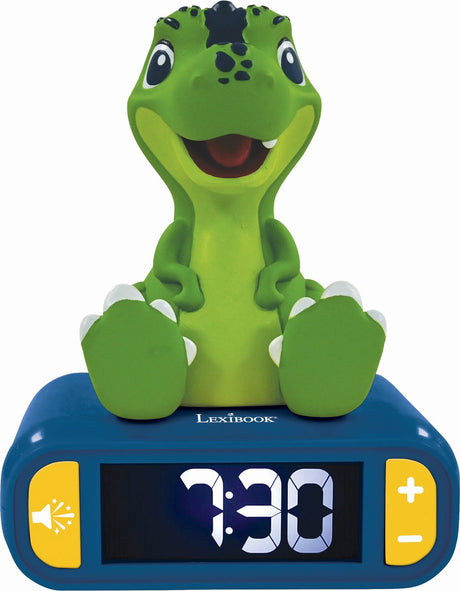Cyfrowy budzik Lexibook z lampką nocną 3D i efektami dźwiękowymi dinozaura