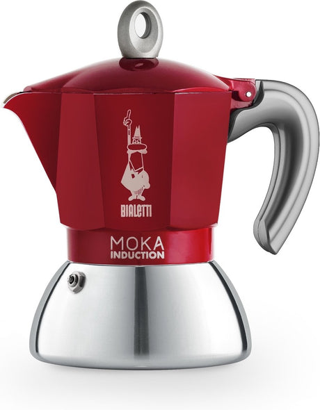 Perkolator do moki Bialetti czerwony – 2 filiżanki – 90 ml – nadaje się do indukcji