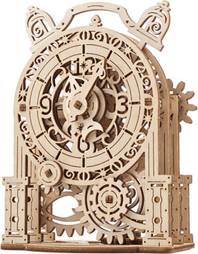 Drewniany model 3D Ugears - zabytkowy budzik