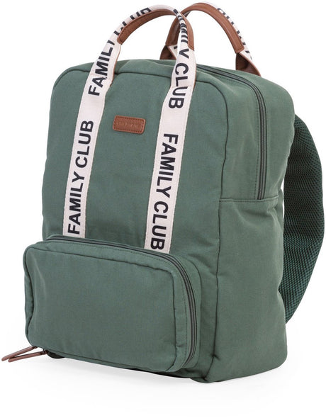 Childhome family club signature rugzak - unisex verzorgingstas van 20,5 liter - 2 hoofdvakken en 9 kleinere compartimenten - twee isothermische vakken en apart vak voor vuile kleren - wandelwagenhaken en trolleyband - groen