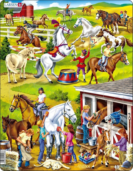 Puzzle Larsen Zwierzęta - Szkoła Jazdy Konnej, 50 szt.