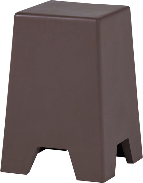 Stolik boczny Woood Zina wysoki - cement - brązowy - 51x36x36
