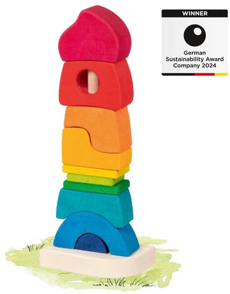 Wieża do układania Goki - mały zamek - 10x6x26,5cm - 11 części - 2 lata
