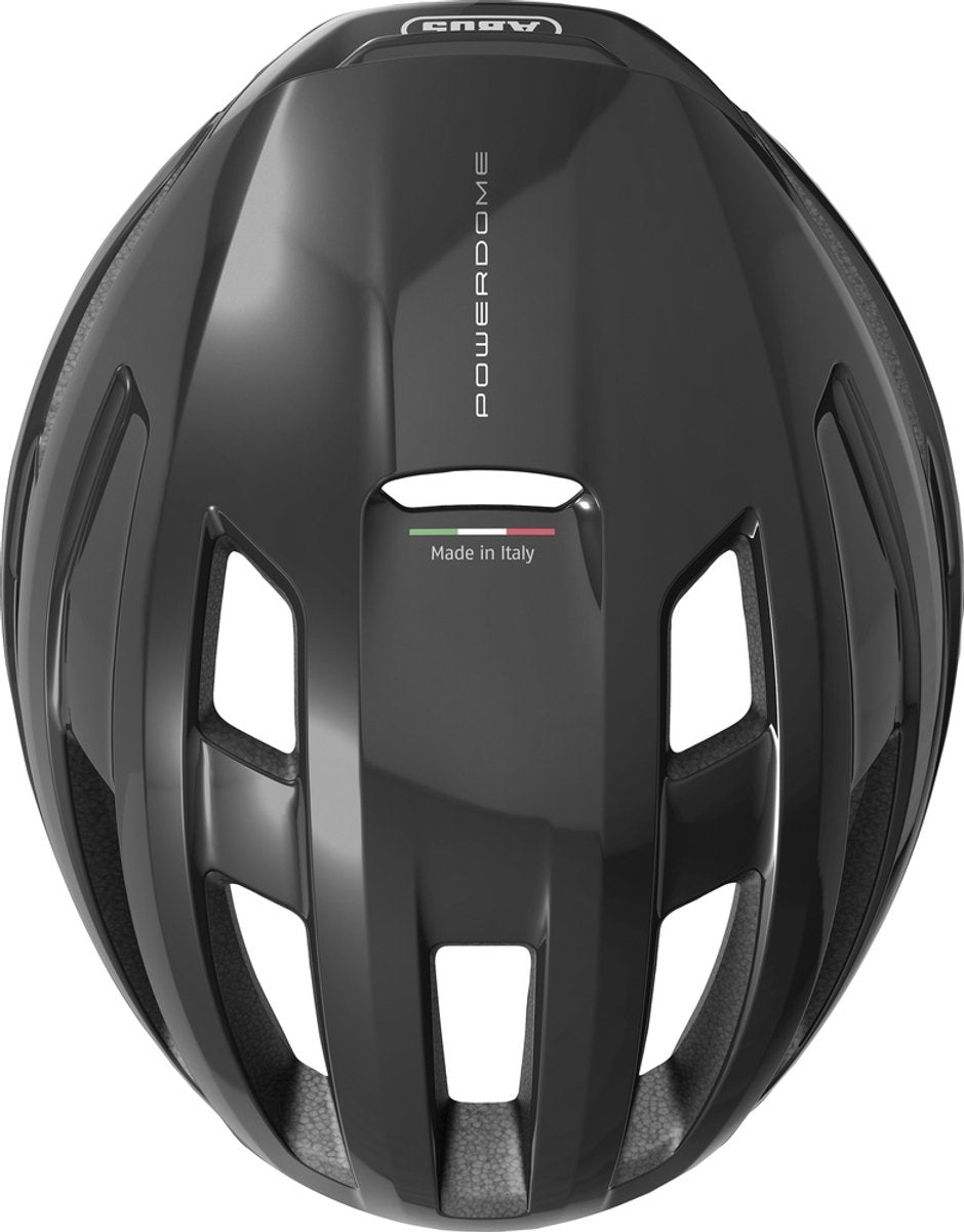 Kask Abus Powerdome Mips w kolorze błyszczącej czerni, rozmiar 51-55 cm