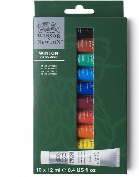 Winsor Newton 1490701 Zestaw farb olejnych Winton – 10 × 12 ml – Obraz olejny dla początkujących i artystów – Zestaw dla początkujących