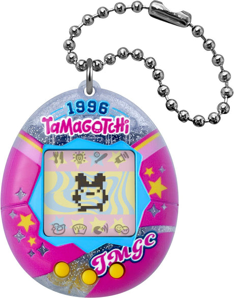 Bandai – Tamagotchi Original – College Sweat – Interaktywny ekran LCD zwierząt w języku francuskim, Mini gry – Pomysł na prezent Wirtualna gra ze zwierzętami – Tamagotchi różowy i srebrny – Zabawki dla dzieci 8 lat i + – 46175