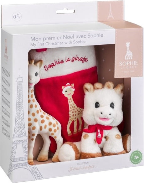 Pierwszy zestaw bożonarodzeniowy małej żyrafy Sophie
