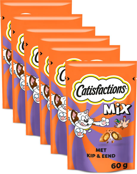 Catisfactions przysmaki dla kota - mieszanka przekąsek z kurczakiem i kaczką - 6x60g