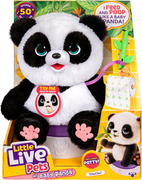 Małe żywe zwierzaki moja mała panda chuchu - interaktywna przytulanka