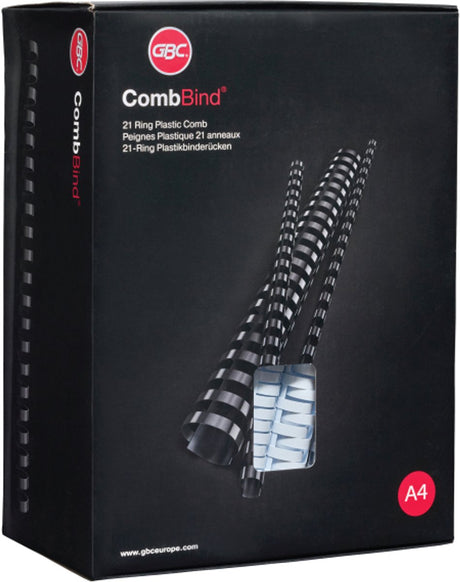 Gbc grzebienie do wiązania typu Combind czarne - a4 - 38 mm - 50 sztuk