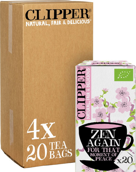 Clipper - herbata organiczna - znowu zen - eukaliptus z trawy cytrynowej - 4 x 20 torebek herbaty
