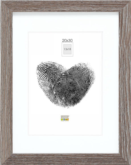 Ramka na zdjęcia Deknudt - szara z passe-partout - 13x18 20x30 cm