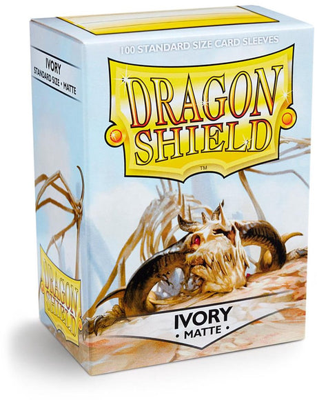 Rękawy Dragon Shield 100, matowe, standardowe rękawy na karty w kolorze kości słoniowej