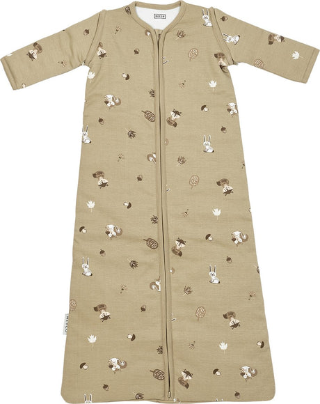 Śpiworek dziecięcy Meyco Baby Forest Animals z odpinanymi rękawami - piaskowy - 70cm - 2,5 tog