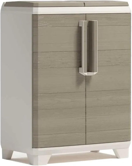 Keter split premium - szafka do segregacji śmieci - 2 x 110 l - efekt drewna - beżowo-brązowy