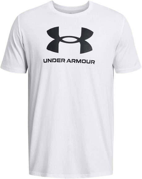 Męska koszulka sportowa Under Armour UA Sportstyle Logo Update SS-WHT – biało – czarna