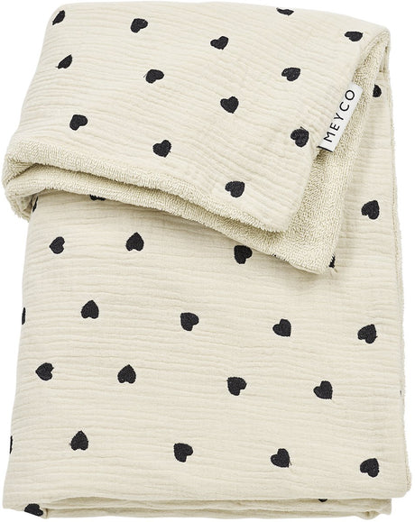 Kocyk do łóżeczka dziecięcego Meyco Sweet Heart - wstępnie wyprany, hydrofilowy - miękki piasek - 75x100cm - 1,5 tog