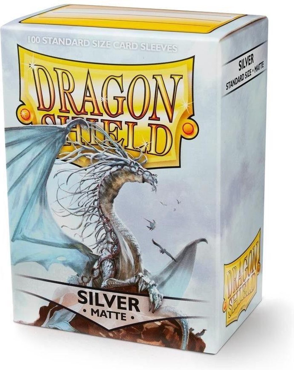 Dragonshield dragon shield - koszulki na karty w standardowym rozmiarze, srebrne matowe 100x