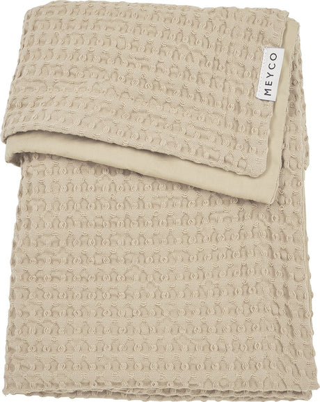 Meyco baby wafel katoen ledikant deken - sand - 100x150cm - 1.0 tog