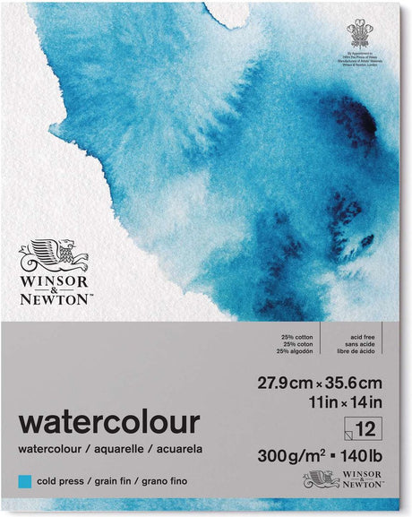 Winsor Newton klasyczny blok finowy z papieru akwarelowego klejony jednostronnie 300gr