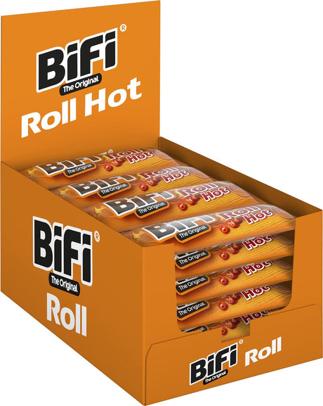 Bifi roll hot - oryginalny paluszek salami z warstwą chleba - idealna przekąska mięsna - w międzyczasie, w drodze lub w lunchboxie - 24x45g