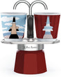 Bialetti mini express magrite - zestaw z 2 filiżankami